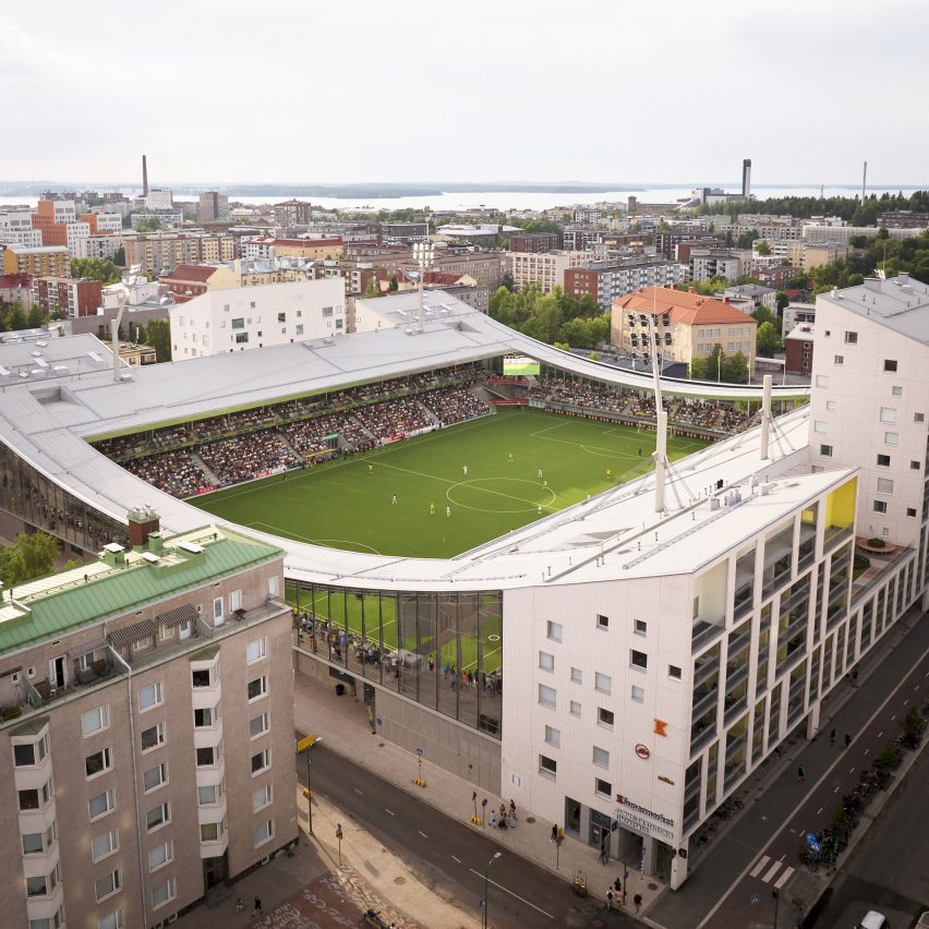 JKMM Architects tarafından tasarlanan Tammela Hibrit Stadyumu