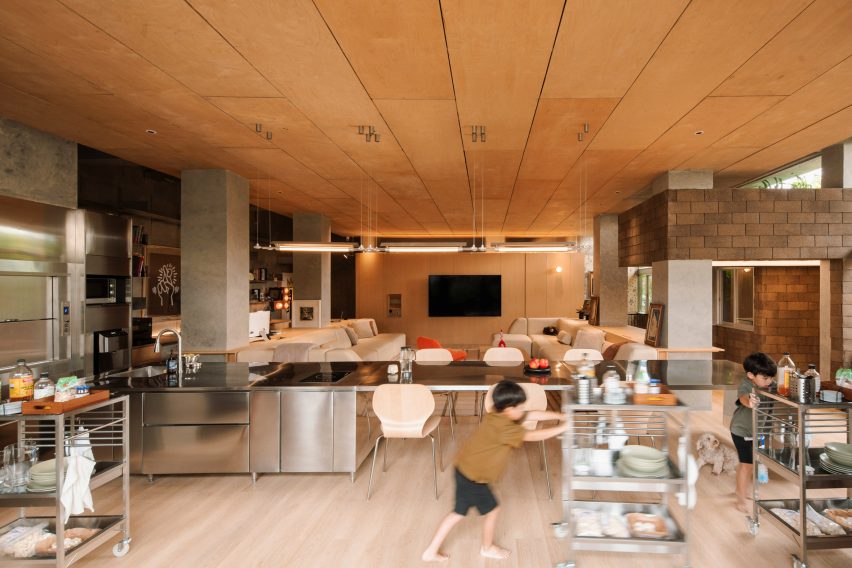 Open-plan living room of Indonesian house