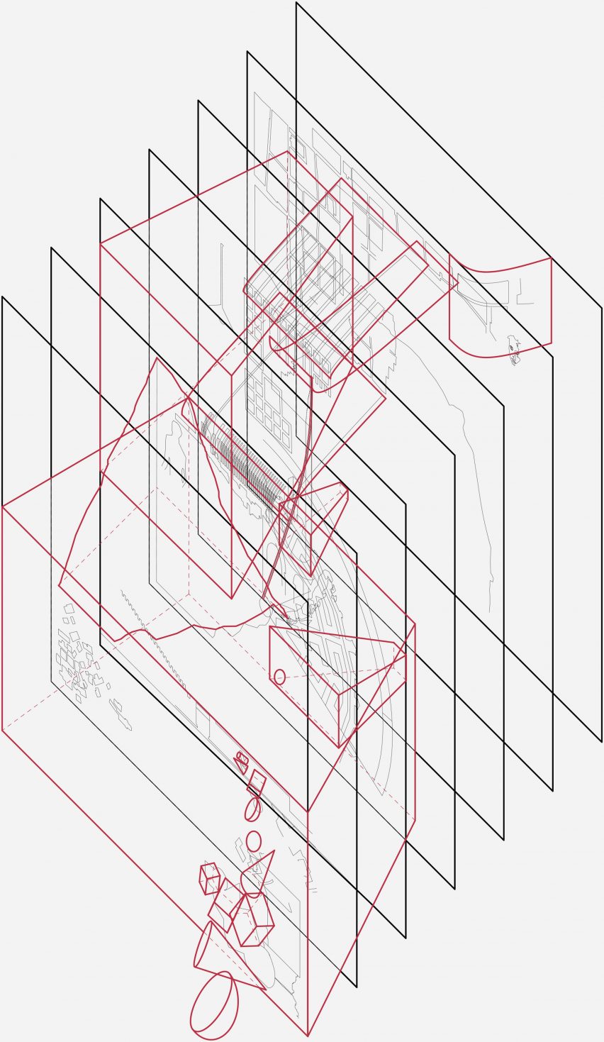 an abstract diagram showing geometric shapes
