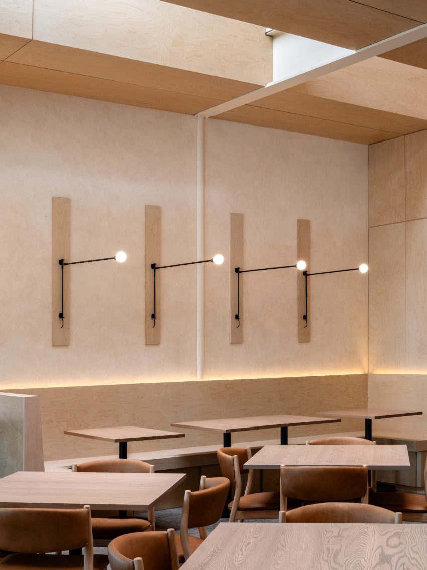 Timber tables and chairs