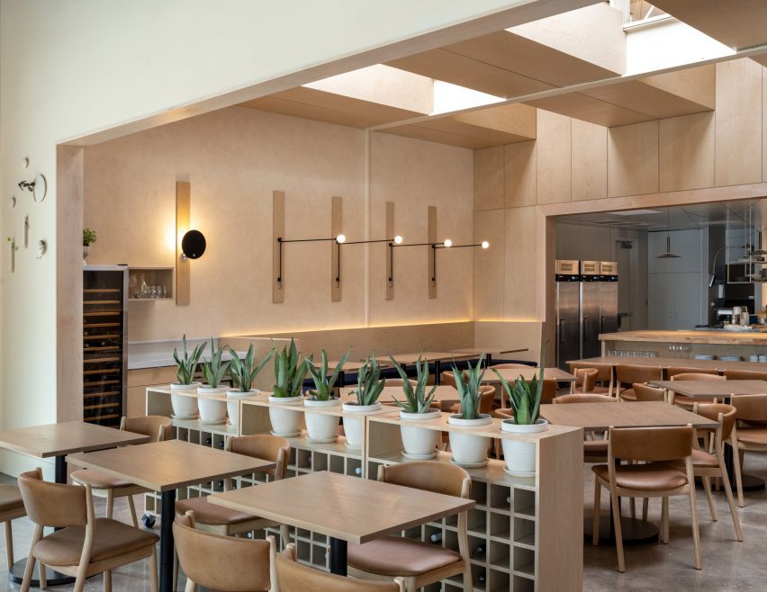 Restaurant with skylights