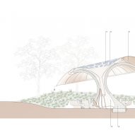 Section of Carbon Garden Pavilion by Mizzi Studio