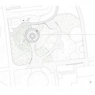 Site plan of Carbon Garden Pavilion by Mizzi Studio
