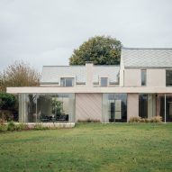 Oliver Leech Architects uses "calm and neutral" materials for Chalk River House in Hampshire