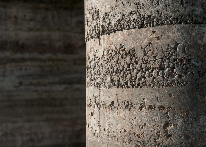 Rammed-earth column