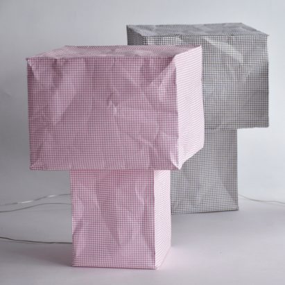 Paper lamps on a white background