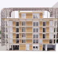 Section of James Baldwin Media Library and Refugee House by Associer