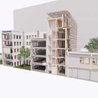 Section of James Baldwin Media Library and Refugee House by Associer