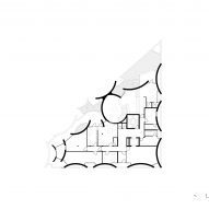 First floor plan of vet hospital in Albania by Davide Macullo Architects