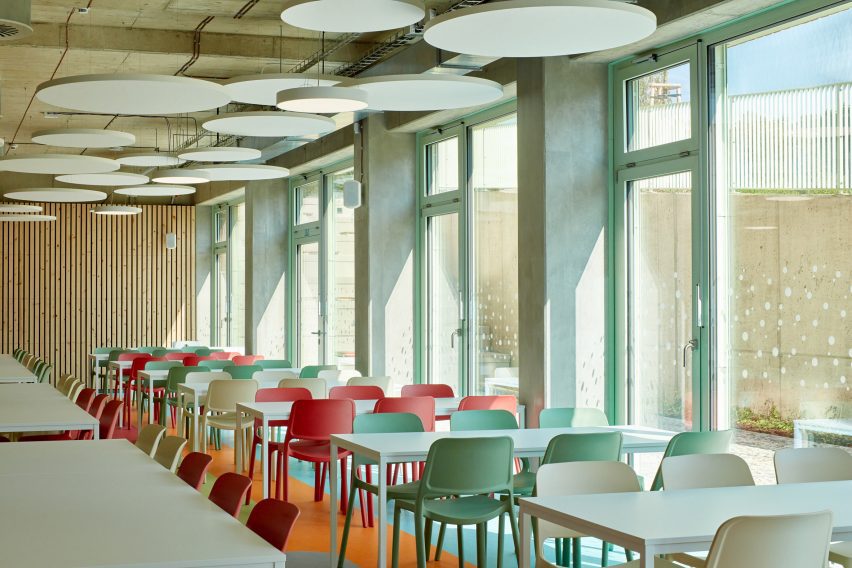 Dining space within the Frič Brothers Elementary School 