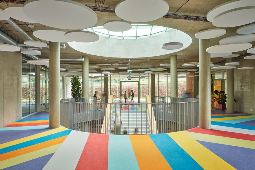Interior view of the Frič Brothers Elementary School in the Czech Republic