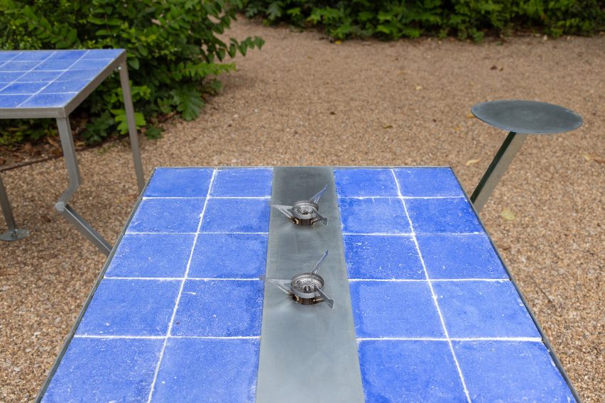 Deep-blue tiles at From Tagus to the Tile