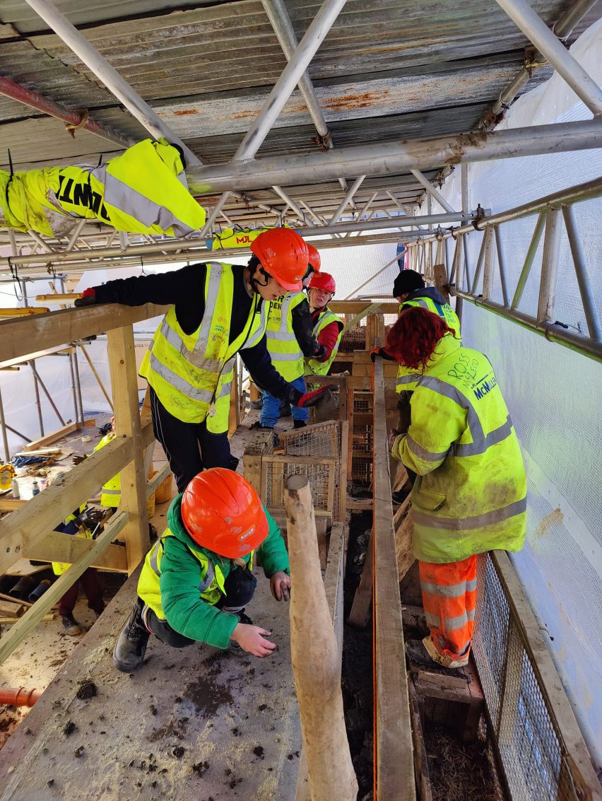 Construction of cob classroom