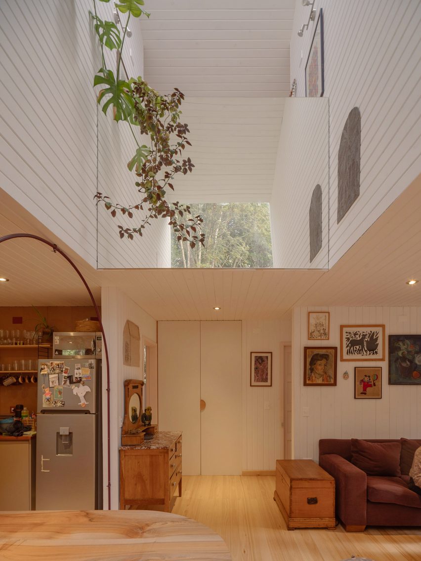 Interior with large skylight