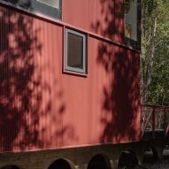 House with red clading