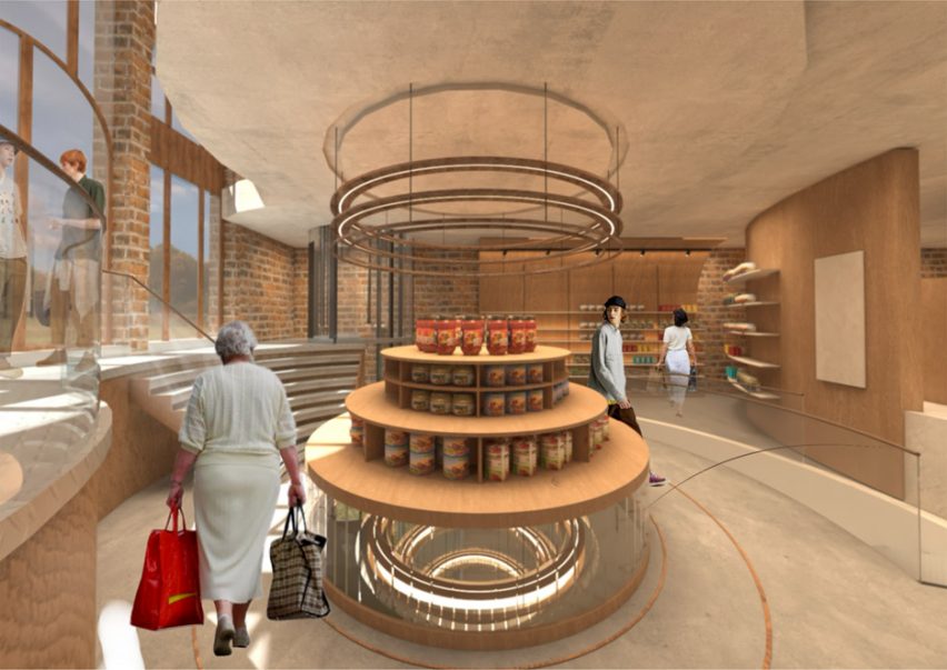 a visualisation of the interior of a shop