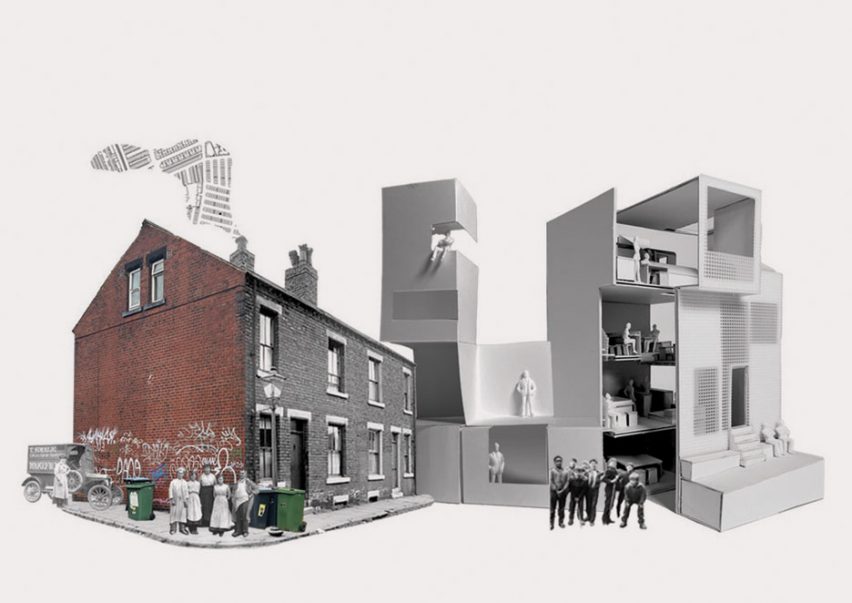 an image showing buildings in tones of grey and brown