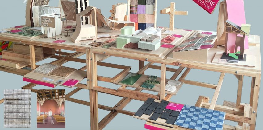 a photograph of a table with material experiments laid out on it
