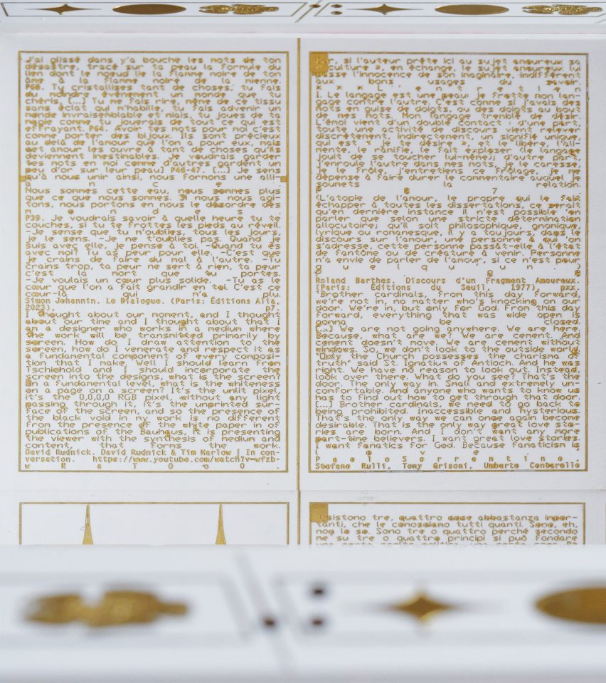 Chair with white and gold panels
