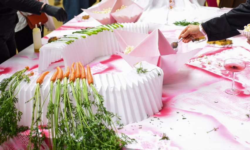 a photograph of a table with food on it
