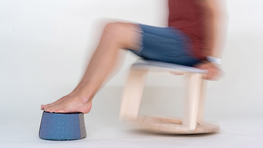 a photograph of a person on a rocking chair