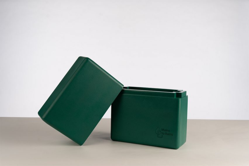 Green box on white backdrop