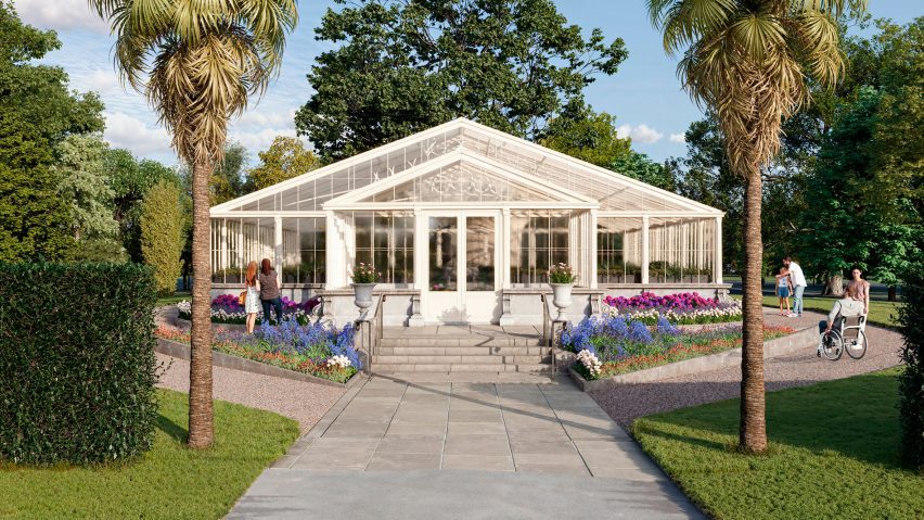 Waterlily House greenhouse in Kew Gardens