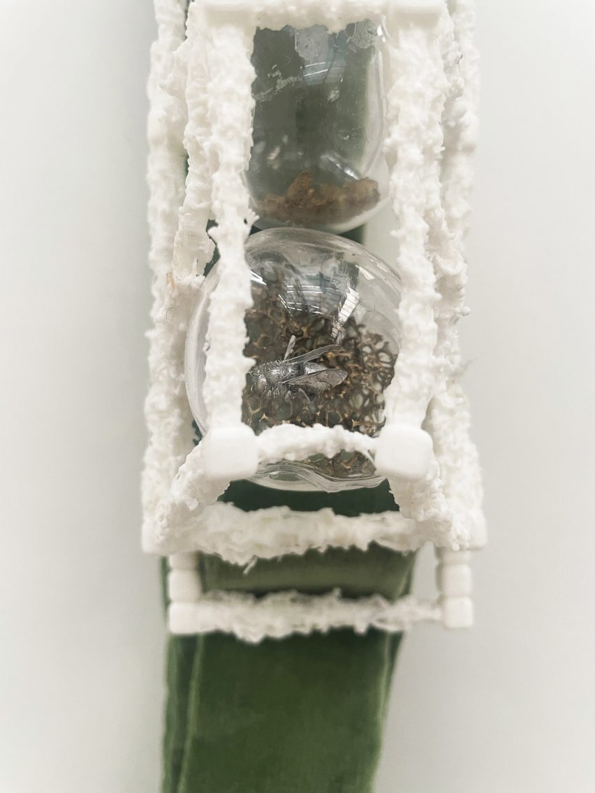 a photograph of a portable honey structure for bees