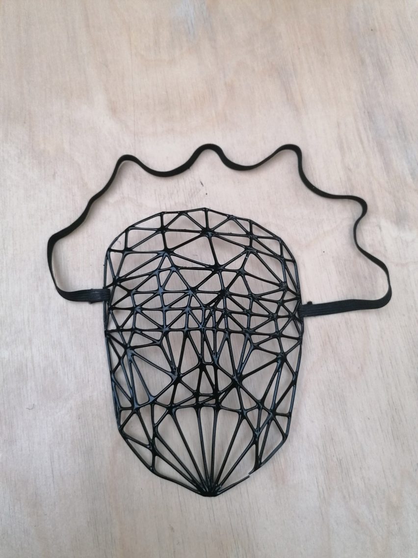 a photograph of a mask design in tones of black