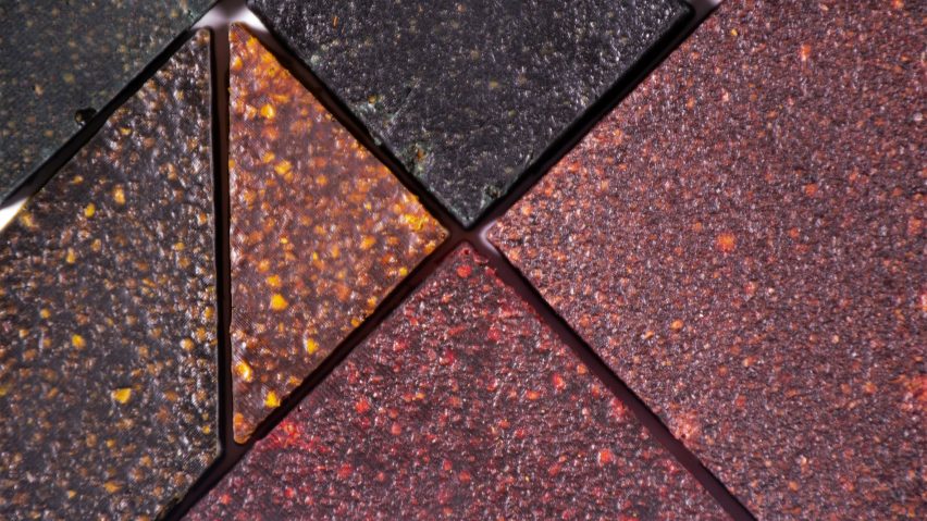 a photograph of a material experiment with olive pits