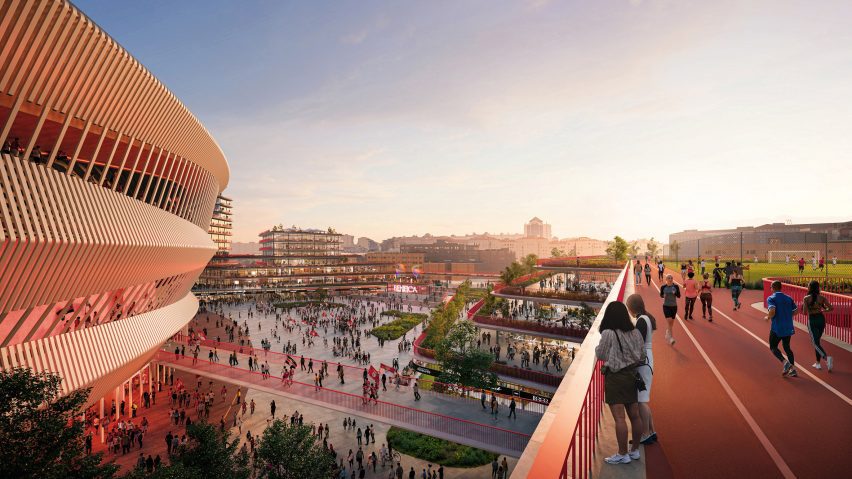 Exterior of Populous stadium in Lisbon