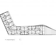 Upper floor plan of the Roelevard development in Roeselare, Belgium, by Snøhetta and B2Ai