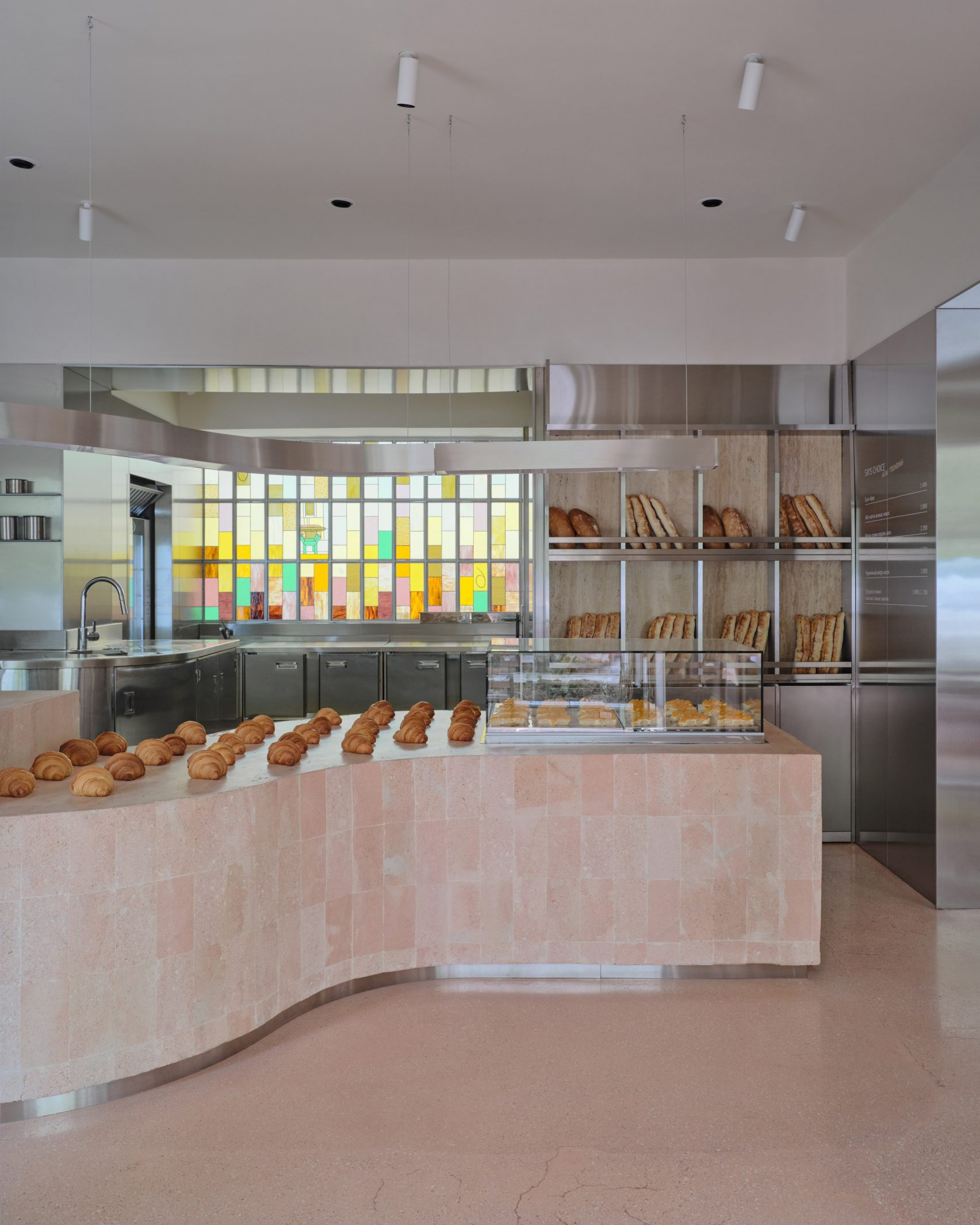 Kazakhstan cafe plays with shifting light from morning to night