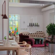 Opening leading through from restaurant to sofa
