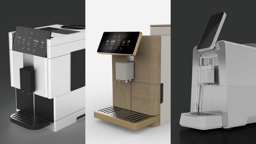 an image showing three coffee machine designs