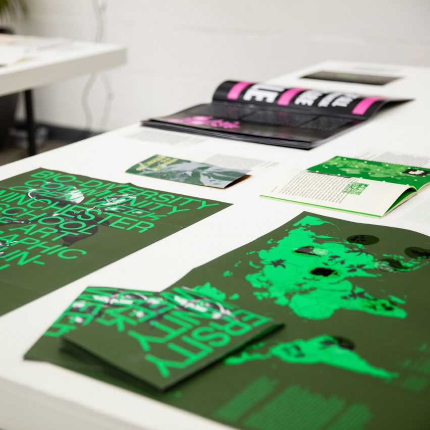 a photograph of prints on a table