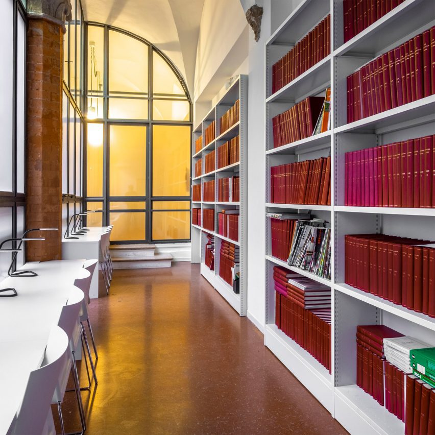 a photograph of a library