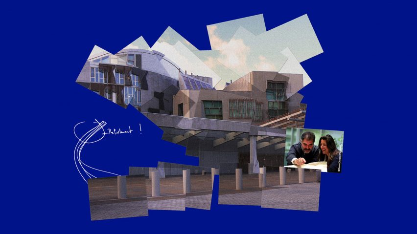 Graphic for Enric Miralles: Creating The Scottish Parliament, and other stories by Benedetta Tagliabue and EMBT