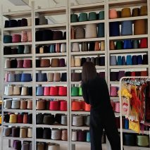 Photo of shelves of yarn