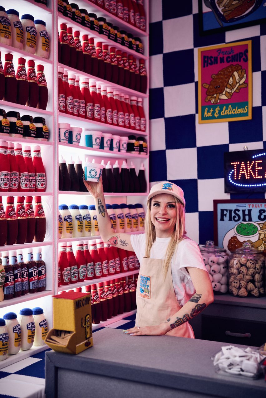 Fish and chip shop in art gallery