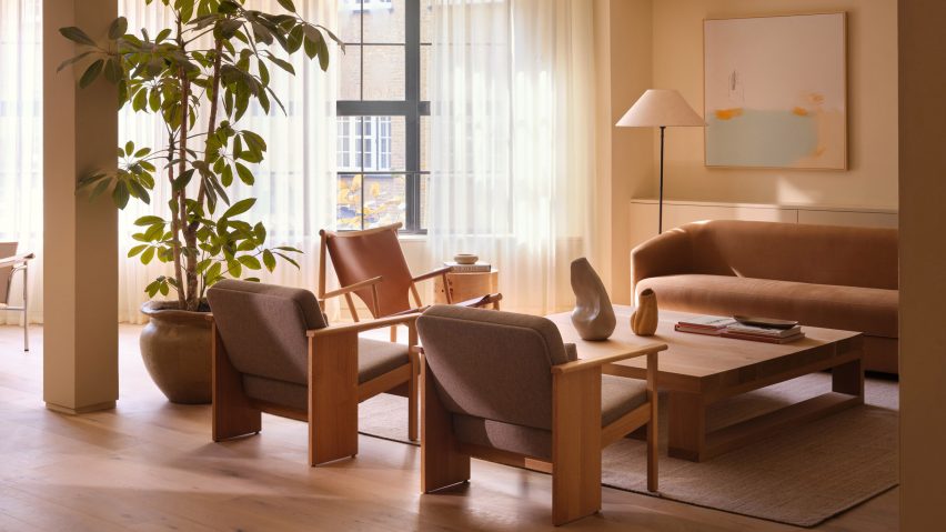 Wooden furniture at Cloisters workspace