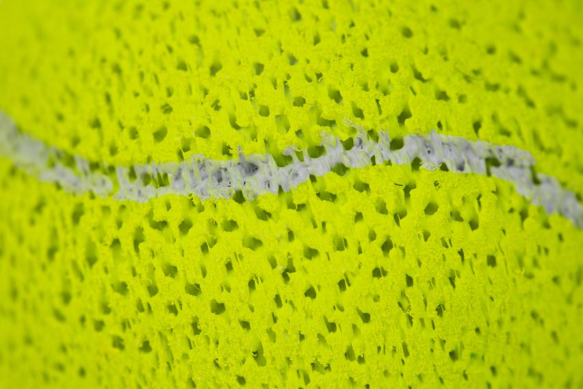 Closeup of the ball's surface