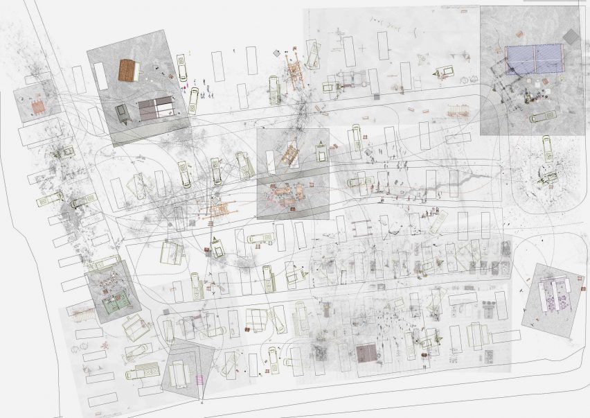 a diagram showing buildings from above