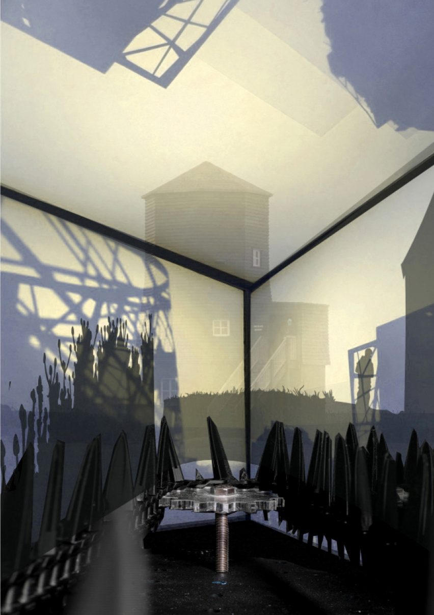 an image showing buildings in yellow and blue light