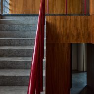 Concrete stair case in Medellin apartment