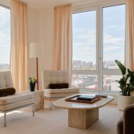Living room with white palettes