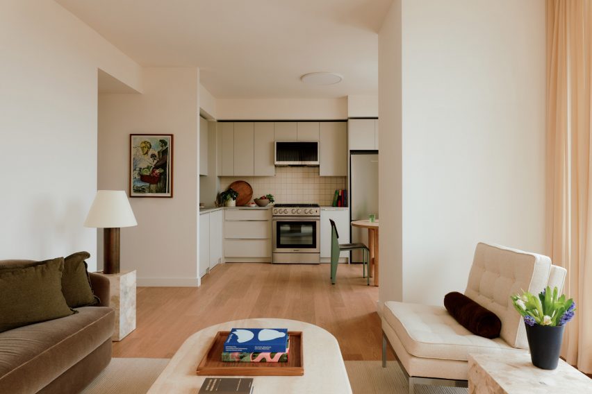 A kitchen in an apartment building