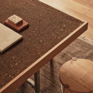 Cork-covered table