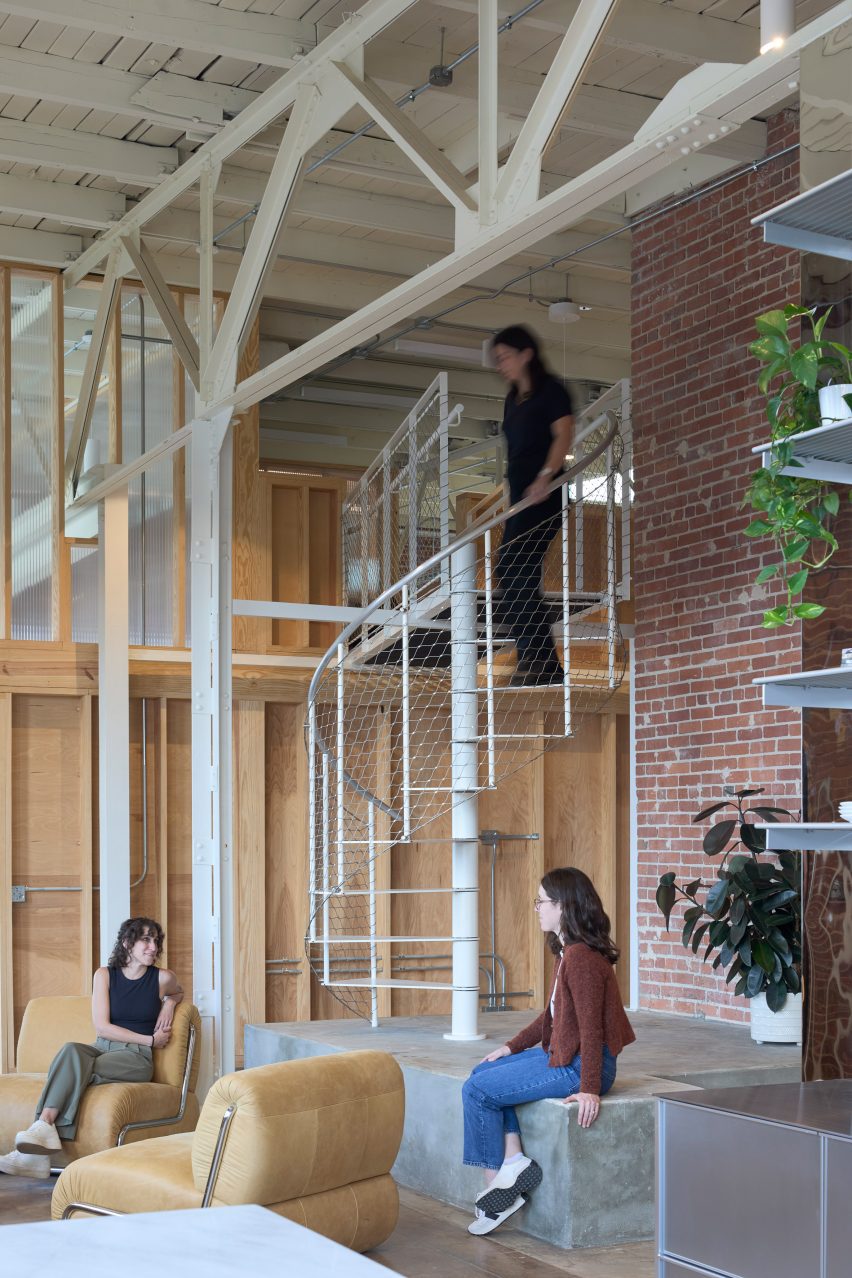 Office space with spiral stair