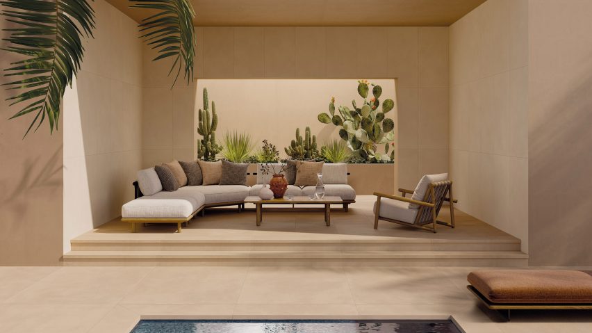 Tile-clad interior